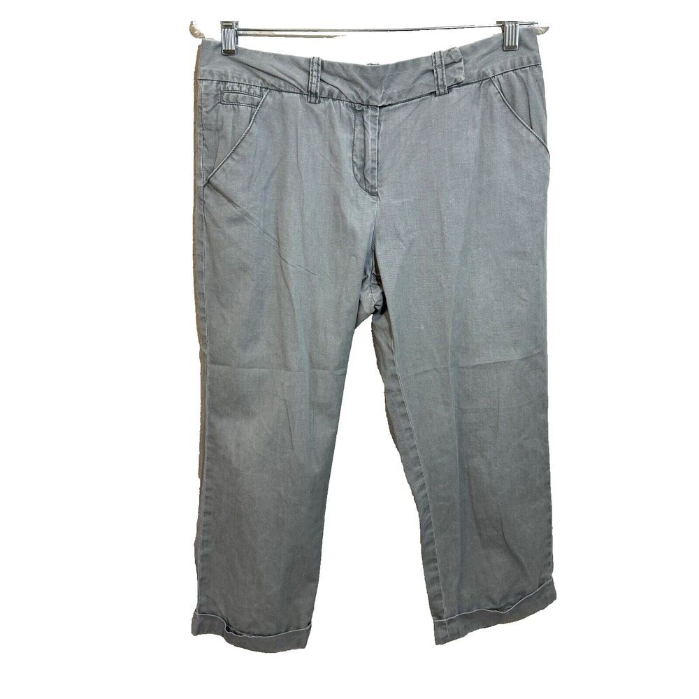 SUNDANCE Capri Pants Womens Size 10 Petite Gray Casual 100% Cotton